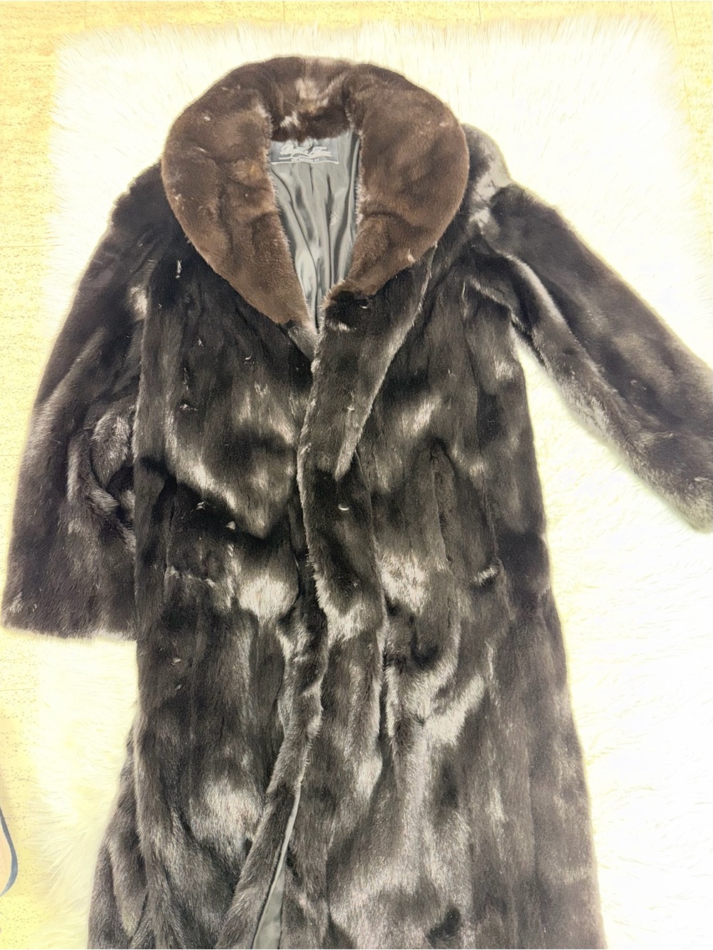 Luxury Women's Dark Brown Full-Length Fur Coat